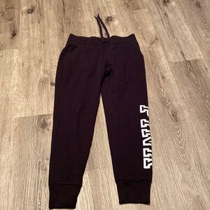 Black Joggers with withe pink logo